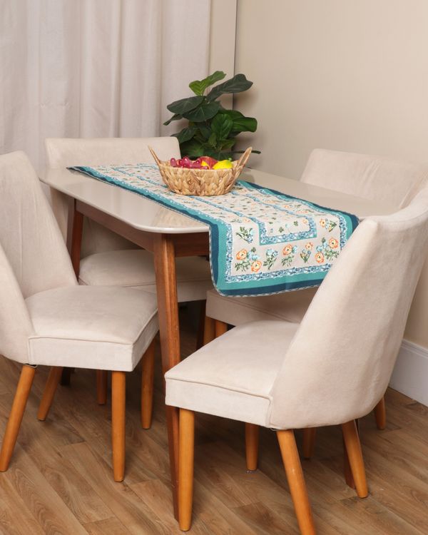 Trilho de Mesa 140cm x 40cm Estampa Floral Verde UN