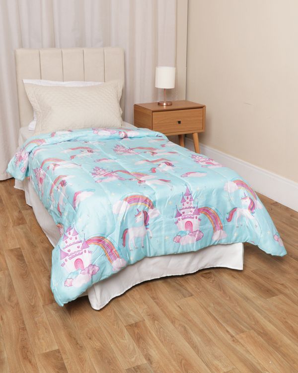 Edredom Infantil Andreza 140cm x 210cm Estampado Unicórnio Azul UN