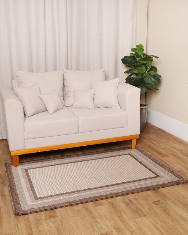 Tapete Eco Nature 100cm x 150cm Estampa Moldura Marrom UN