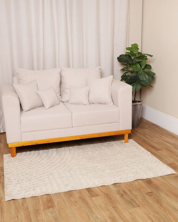 Tapete Shaggy 100cm x 150cm Felpudo Bege UN