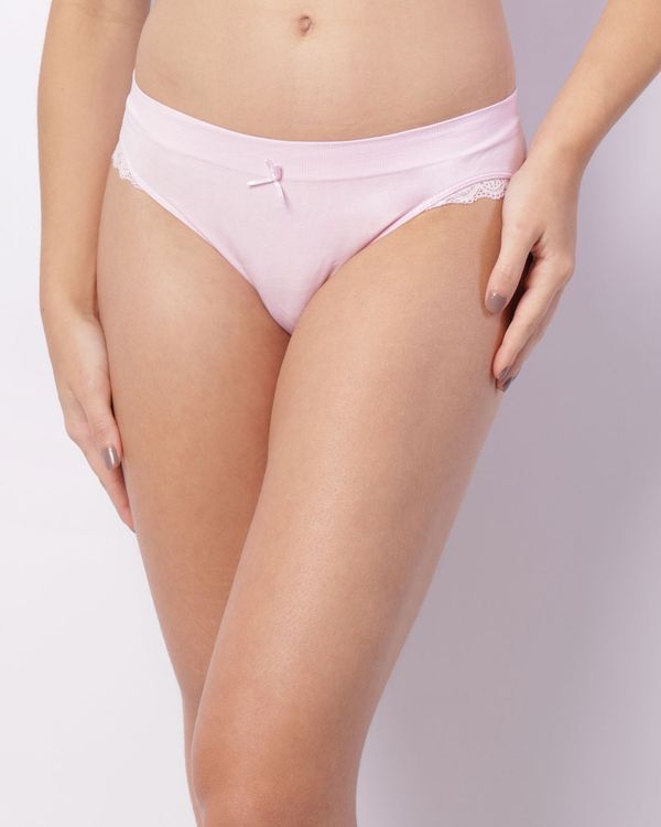 Calcinha Feminina Biquíni Detalhe Renda Rosa GG