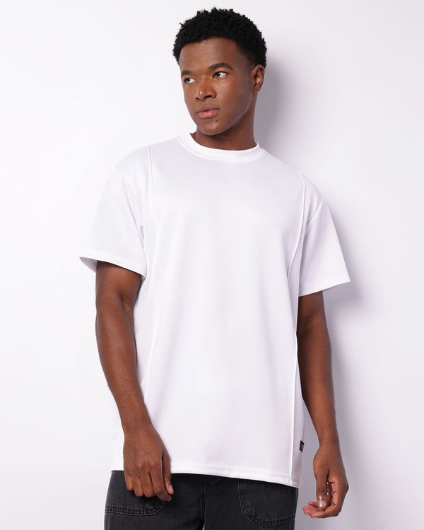 Camiseta Masculina Manga Curta Básica Recorte Branca M