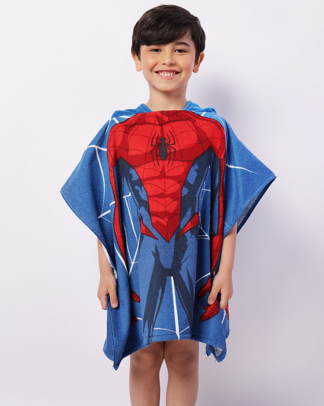 Toalha-Poncho-Inf-Spider---Azul