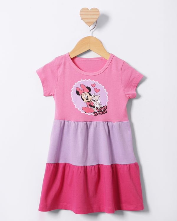 Vestido Bebê Curto Disney Minnie Três Marias Rosa 1