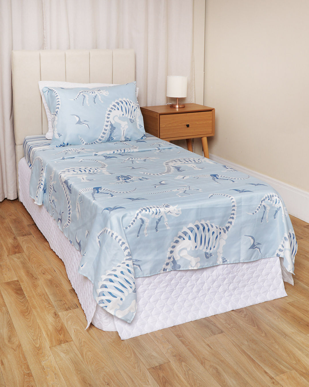 Jg-De-Cama-Infantil-Dino-Skull---3-P---Azul