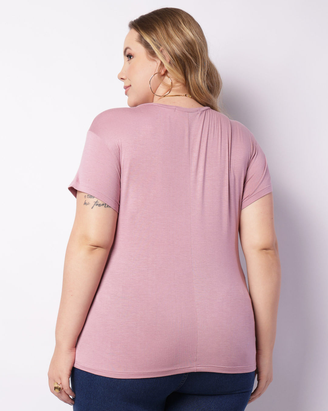 Tshirt-Decote-V-Ecr2196-Rose---Rose