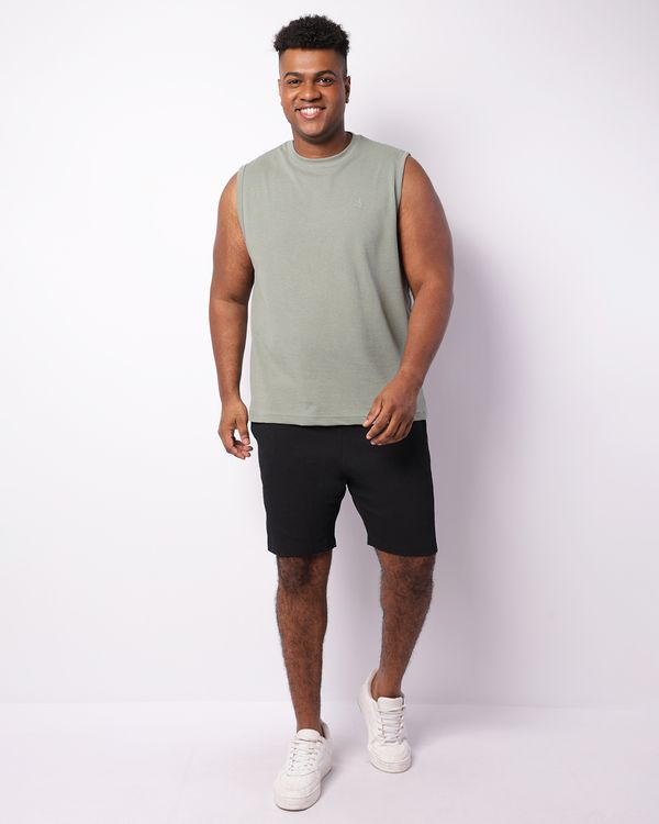 Bermuda Plus Size Masculina Reta Anarruga Preta G2