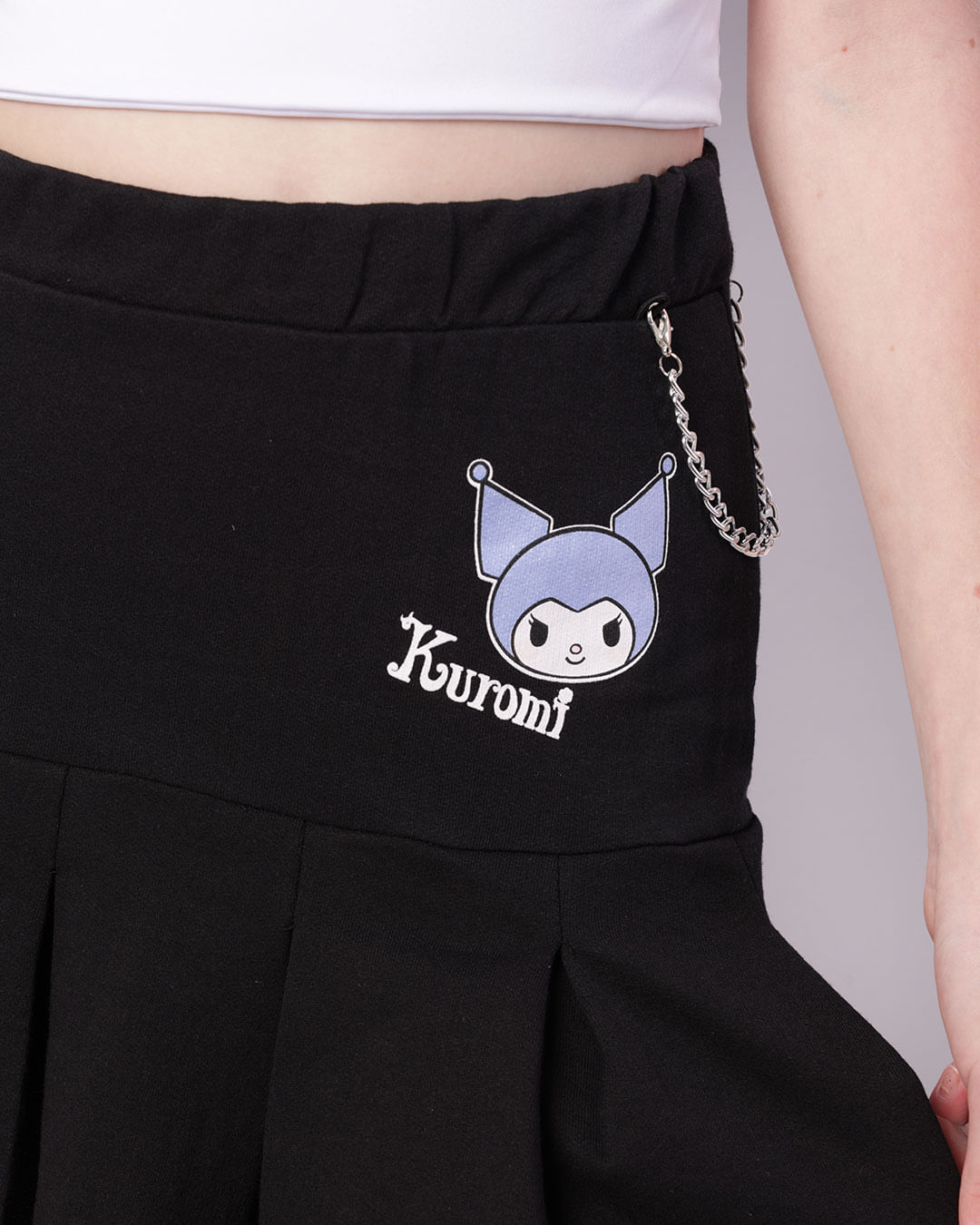 Saia-75913-Mol-Plissada-F1016-Kuromi---Preto
