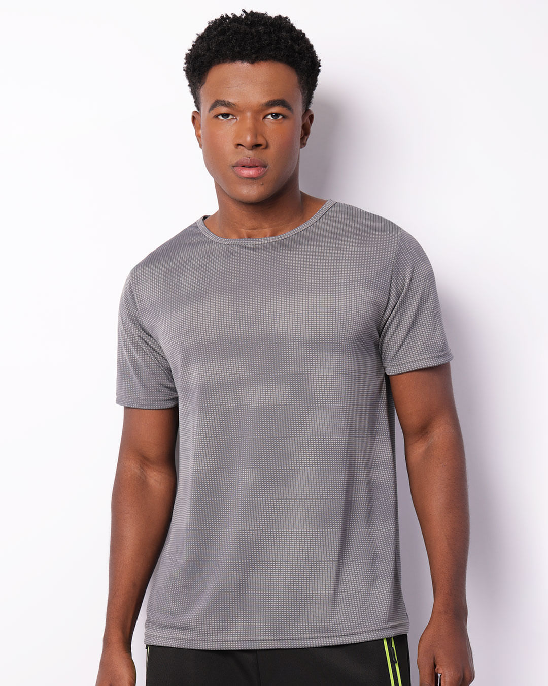 Camiseta Esportiva Masculina Dry Fit Estampa Sublimação Cinza