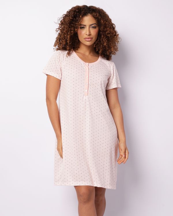 Camisola Feminina Curta Com Botões Estampada Rosa G
