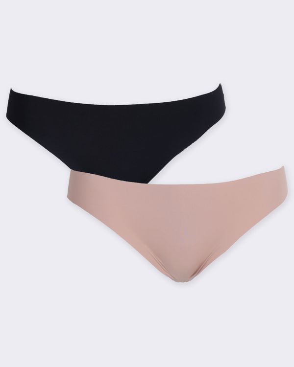 Kit 2 Calcinhas Feminina Biquíni Sem Costura Bege E Preta M