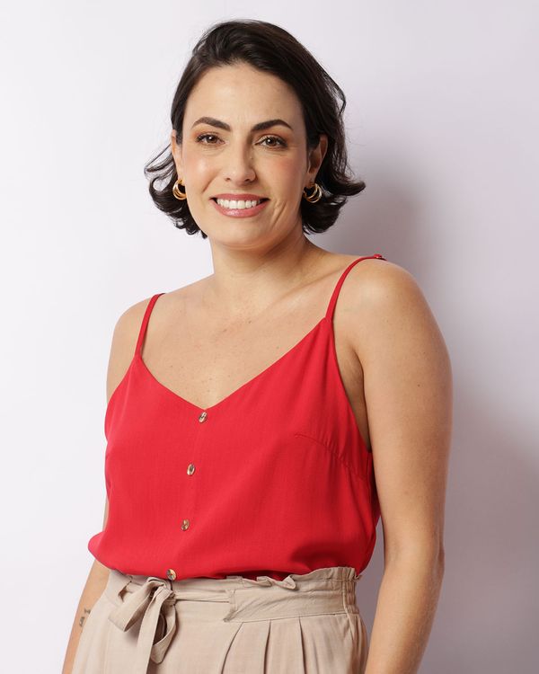 Regata Feminina Alça Ajustável Viscose Vermelha G