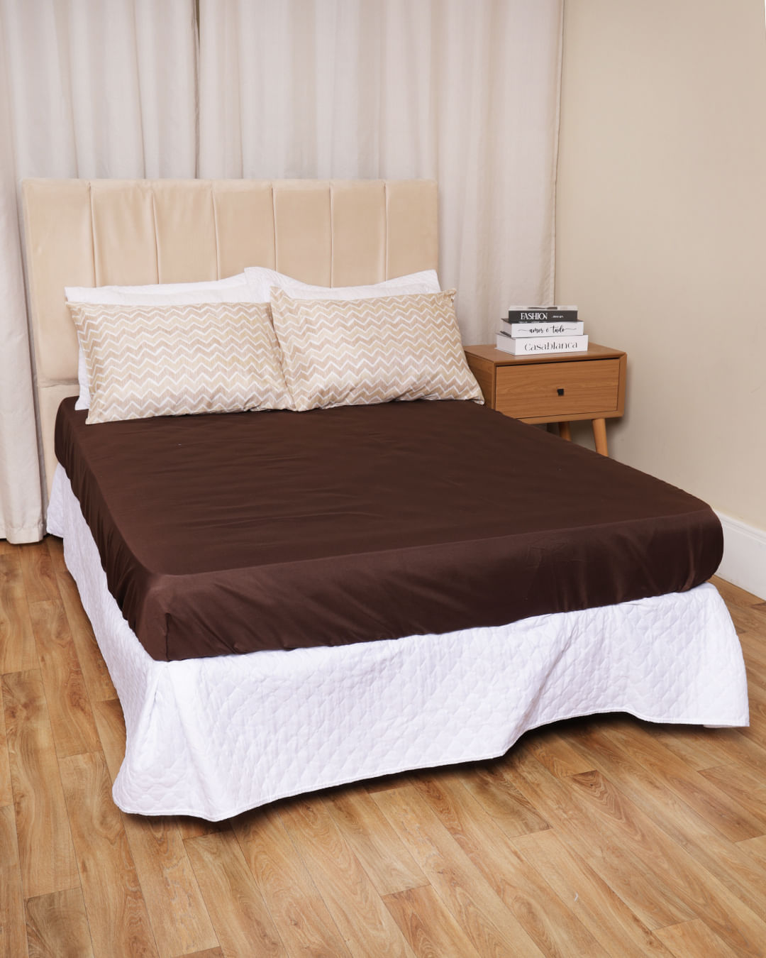 Jg-De-Cama-Queen-3-Pcs-Etnico---Marrom-Escuro