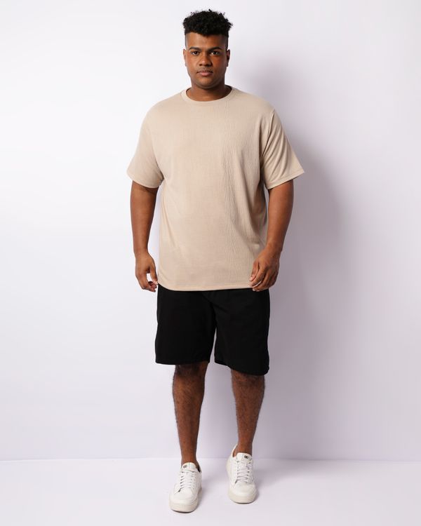 Bermuda Plus Size Masculina Sarja Reta Com Cordão Preta G1