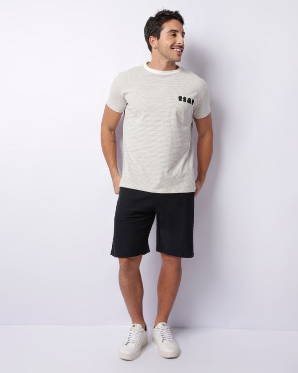 Bermuda Masculina Texturizada Com Cordão Preta P