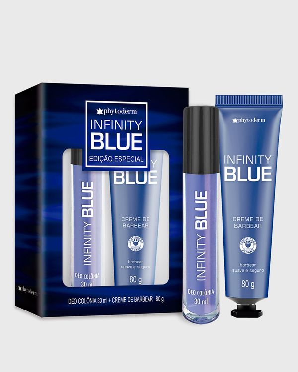 Kit Masculino Phytoderm Perfume Infinity Blue 30ml + Creme de Barbear 80g UN