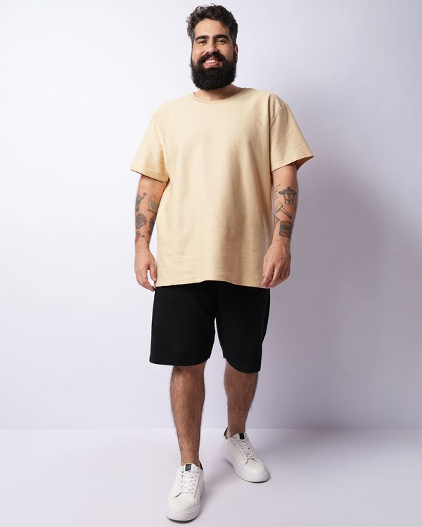 Bermuda Plus Size Masculina Reta Texturizada Preta G1