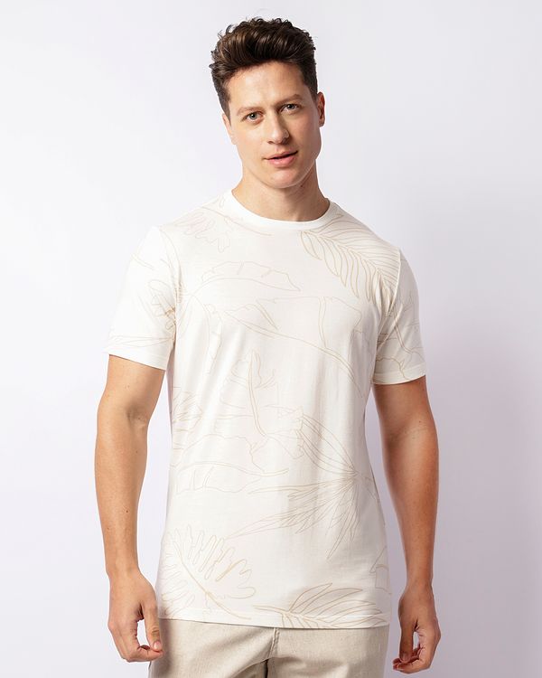 Camiseta Masculina Estampa Floral Branca M