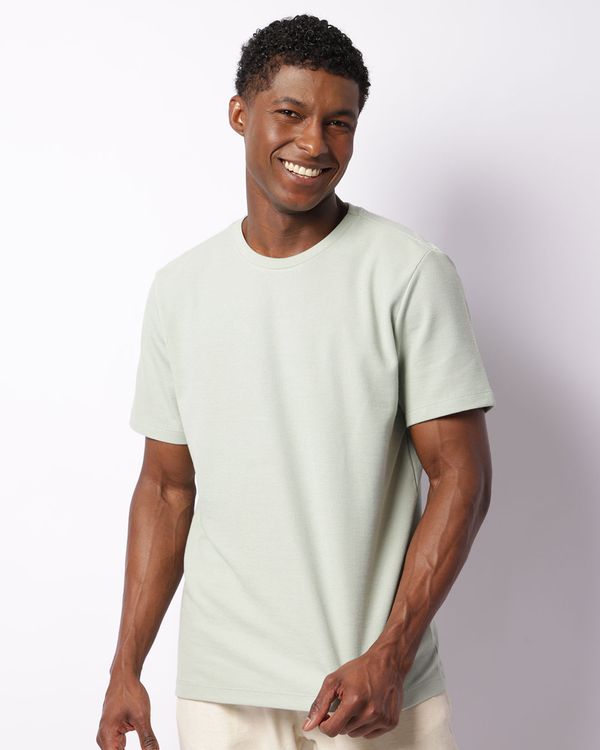 Camiseta Masculina Texturizada Manga Curta Verde M