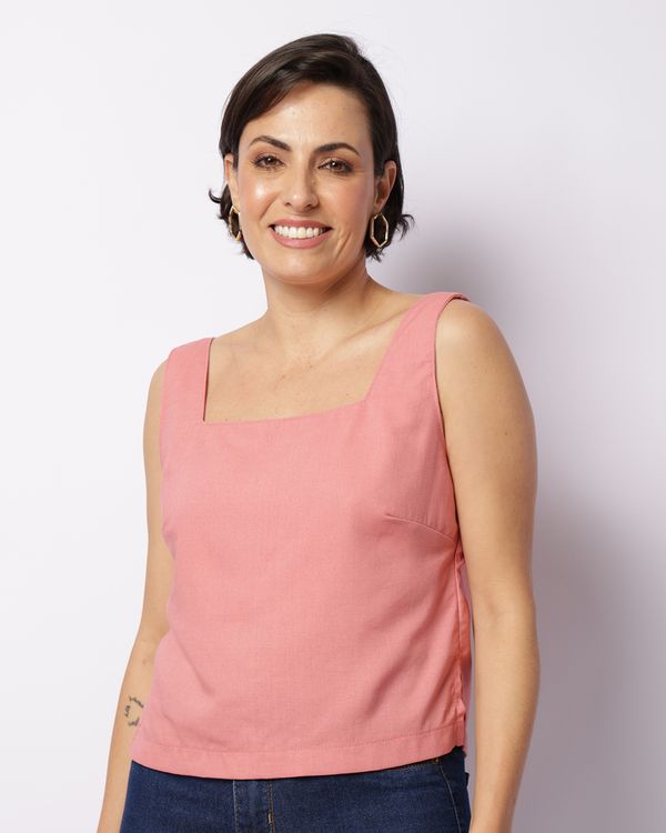 Regata Feminina Viscolinho Rosa P