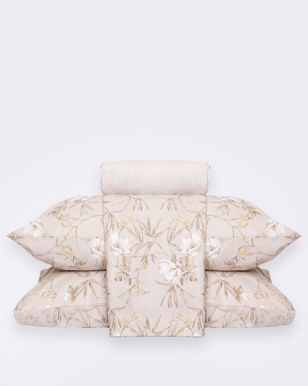 Jg-De-Cama-Attuale-150-Fios-Casal---Bege-Floral