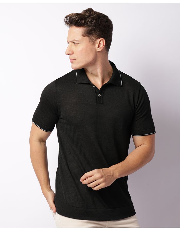 Polo-Tricot-1978-2botoes---Preto