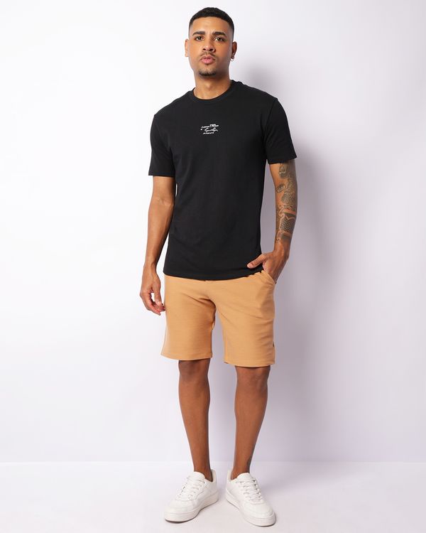 ​Bermuda Masculina Reta Texturizada Com Cordão Marrom P
