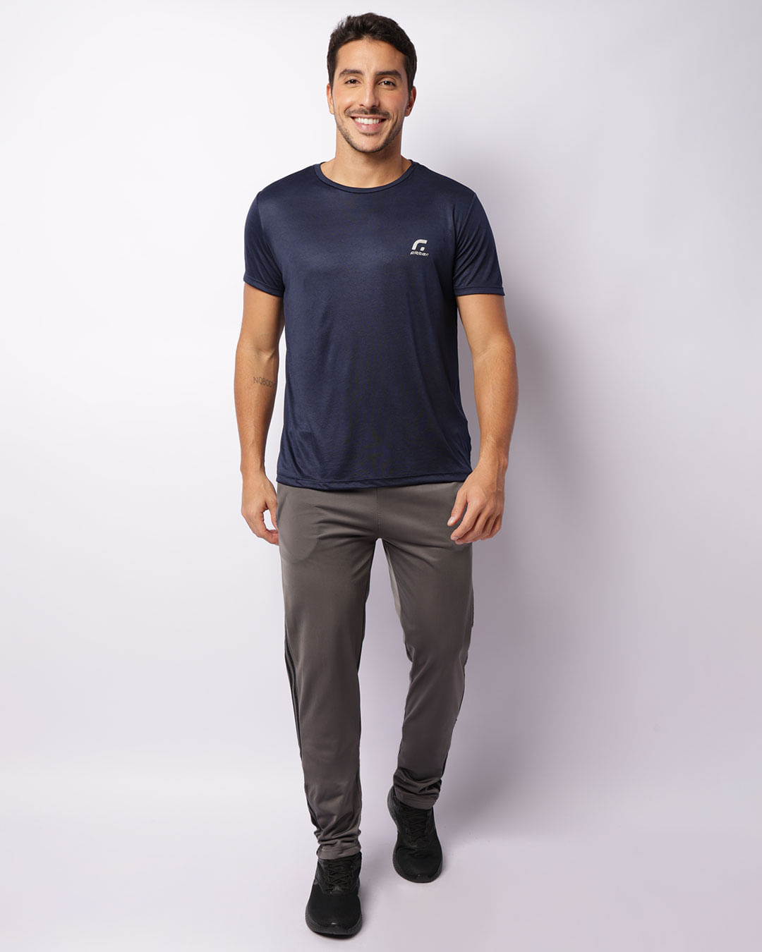 Calça Esportiva Masculina Fitter Helanca Peluciada Cinza