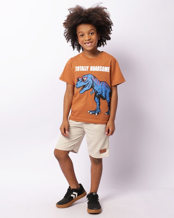 Bermuda Infantil Moletinho Recortes Com Bolsos Bege 8