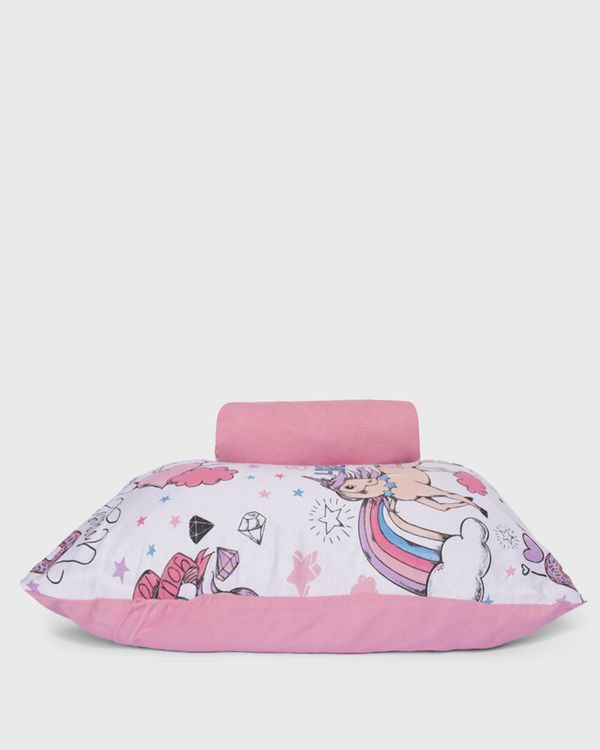 Jogo De Cama Solteiro 88cm x 188cm Estampado Unicórnio Rosa UN