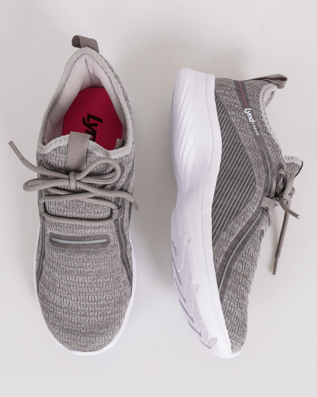 Tênis Feminino Esportivo Lynd Recortes Texturizados Cinza