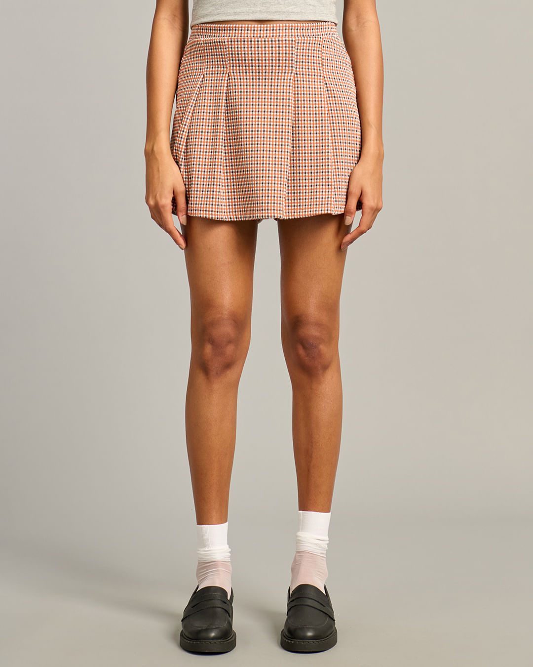 Short-Saia-T1939-Xadrez-Pgg---Marrom-Xadrez