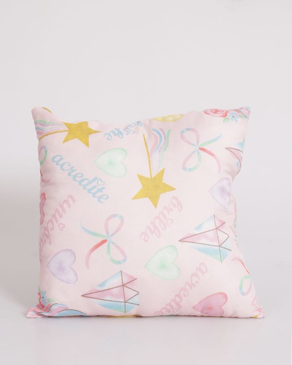 Almofada Infantil Andreza 40cmx40cm Estampada Unicórnio Rosa UN