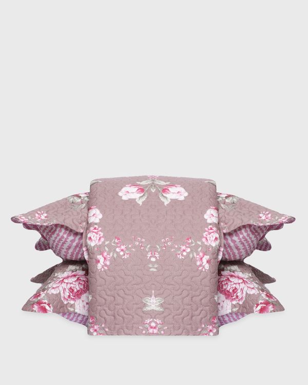 Kit Colcha Queen Plumagem 3 Peças Estampada Lilás UN