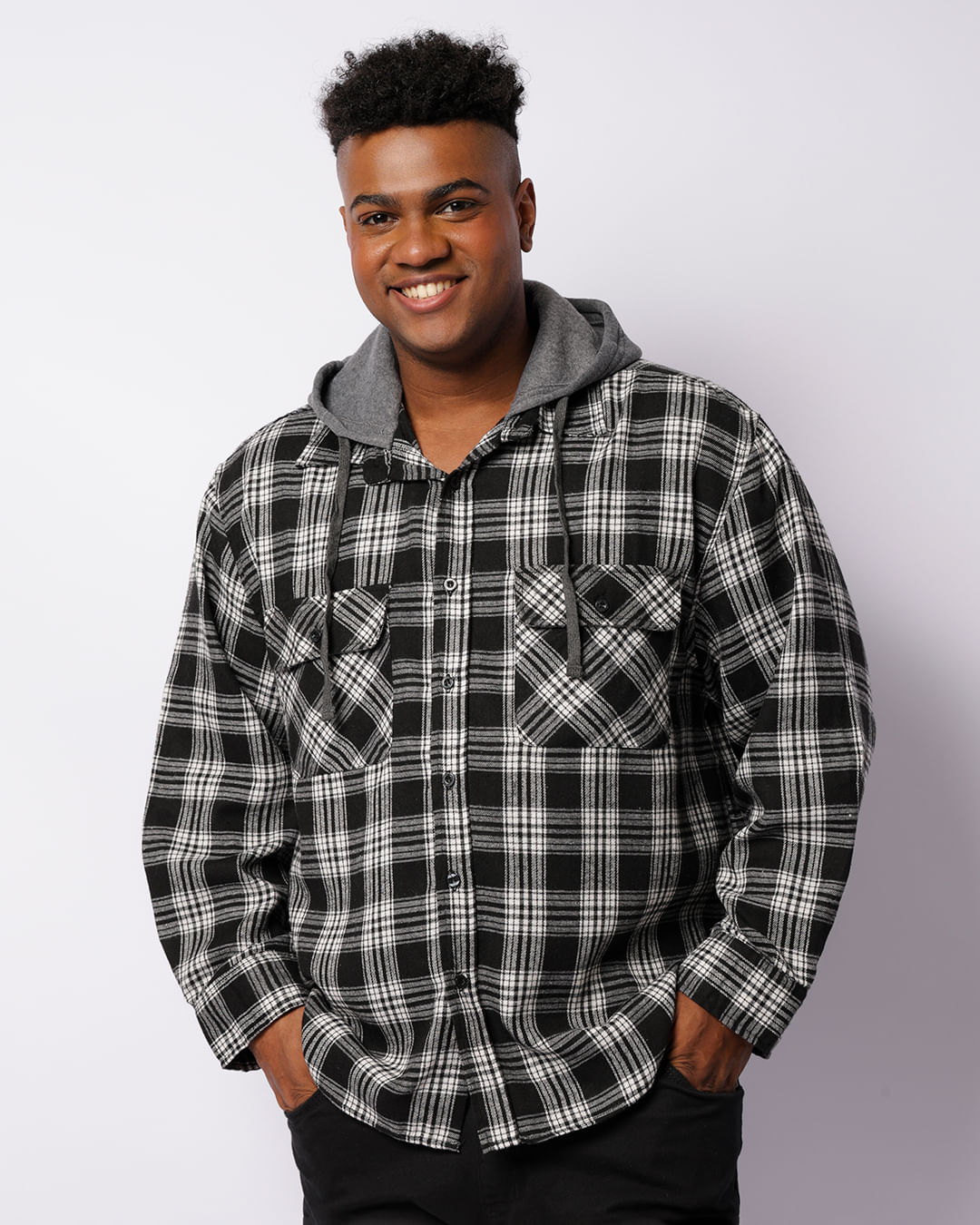 Camisa-Flanela-Xadrez-Capuz-Plus-Psp02---Cinza-Escuro