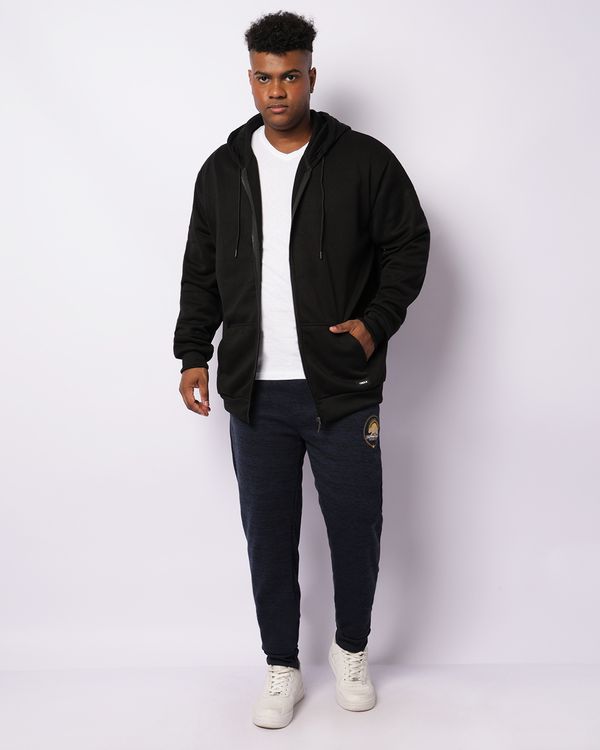 Calça Moletom Plus Size Masculina Peluciada Jogger Marinho G2