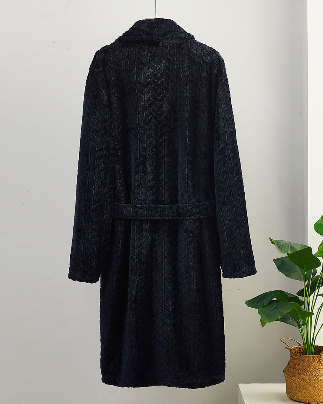 Roupao-Jacquard-Flannel-Fleece-Preto---Preto