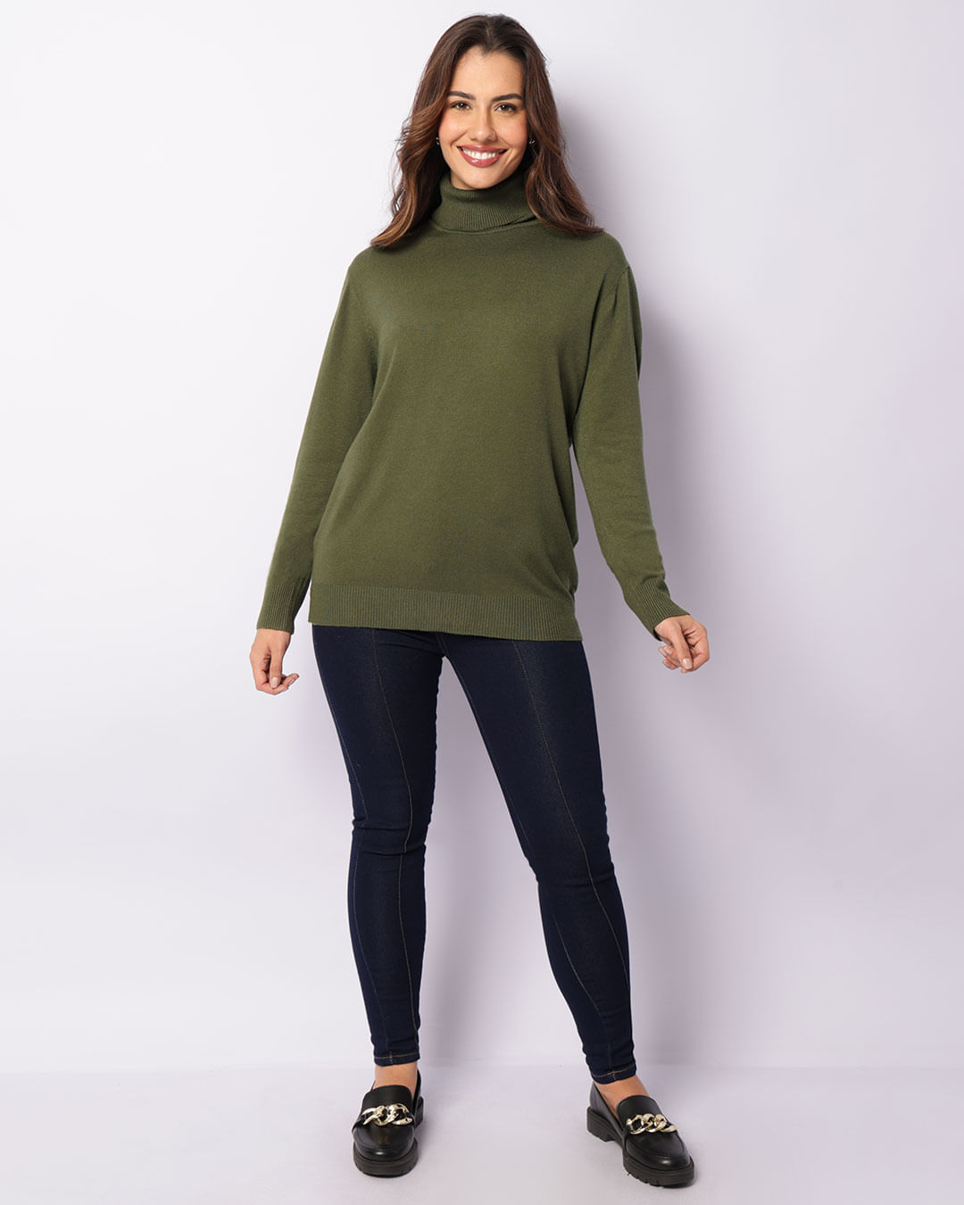 Tricot-G001-Gola-Alta-Virada---Verde-Escuro