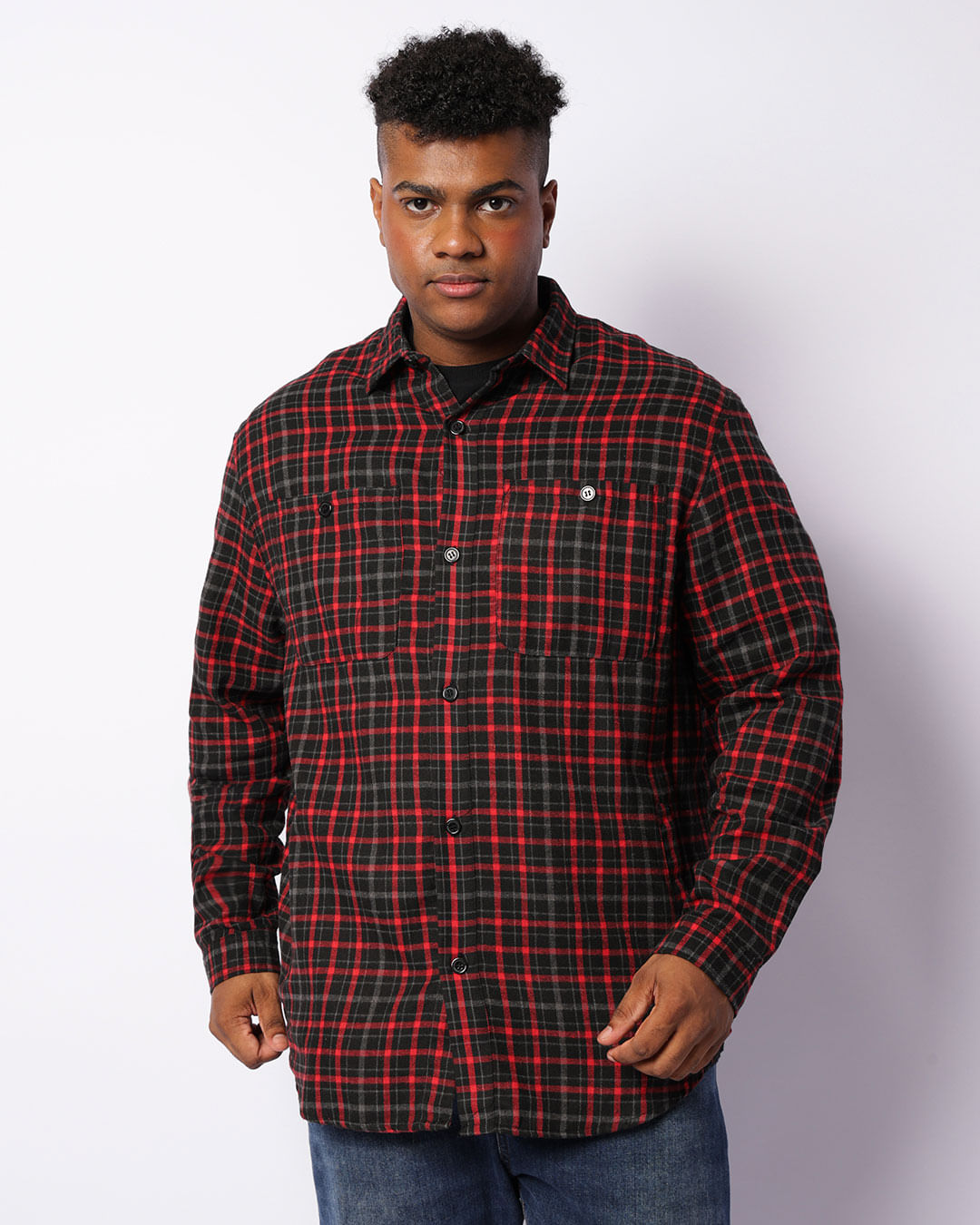 Camisa-Sa5323j-Ml-Flanela-Sem-Capuz-Plus---Vermelho-Escuro