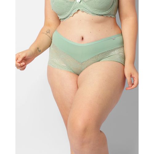 Calcinha Plus Size Feminina Caleçon com Renda Verde