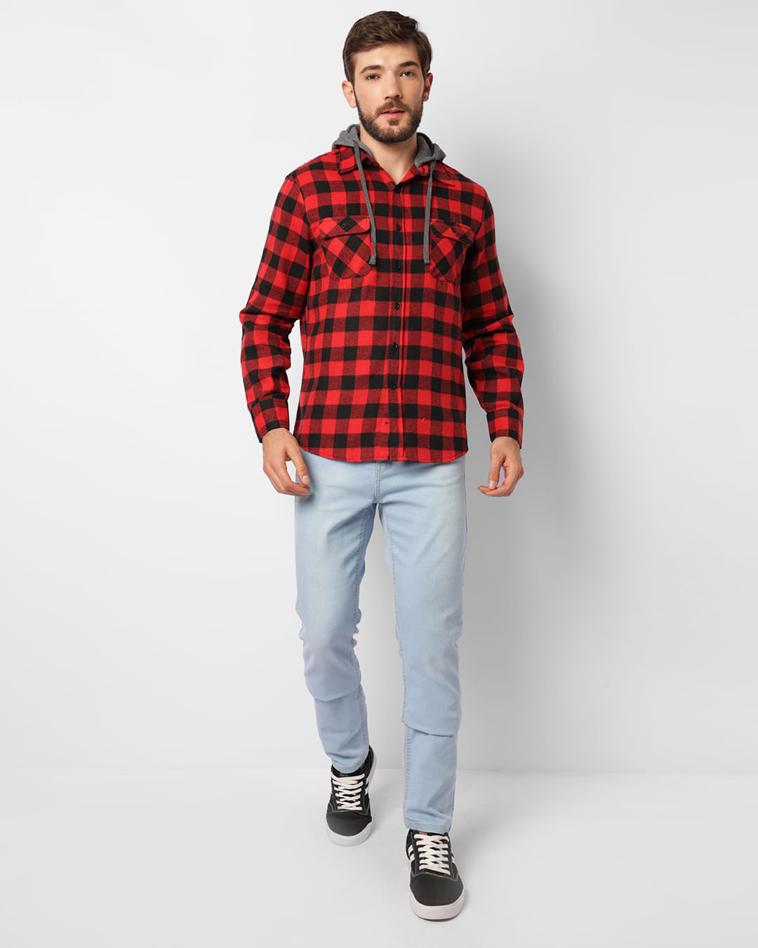 Camisa-Flanela-Xadrez-Capuz-Jwp02---Vermelho-Claro