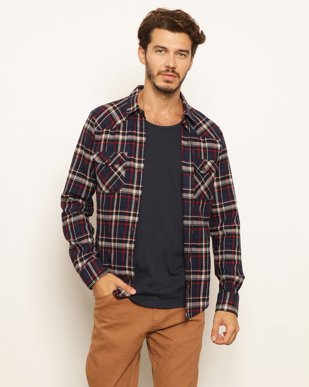 Camisa-Flan-Ml-Lugano-2pkt-Pgg---Marinho-Xadrez