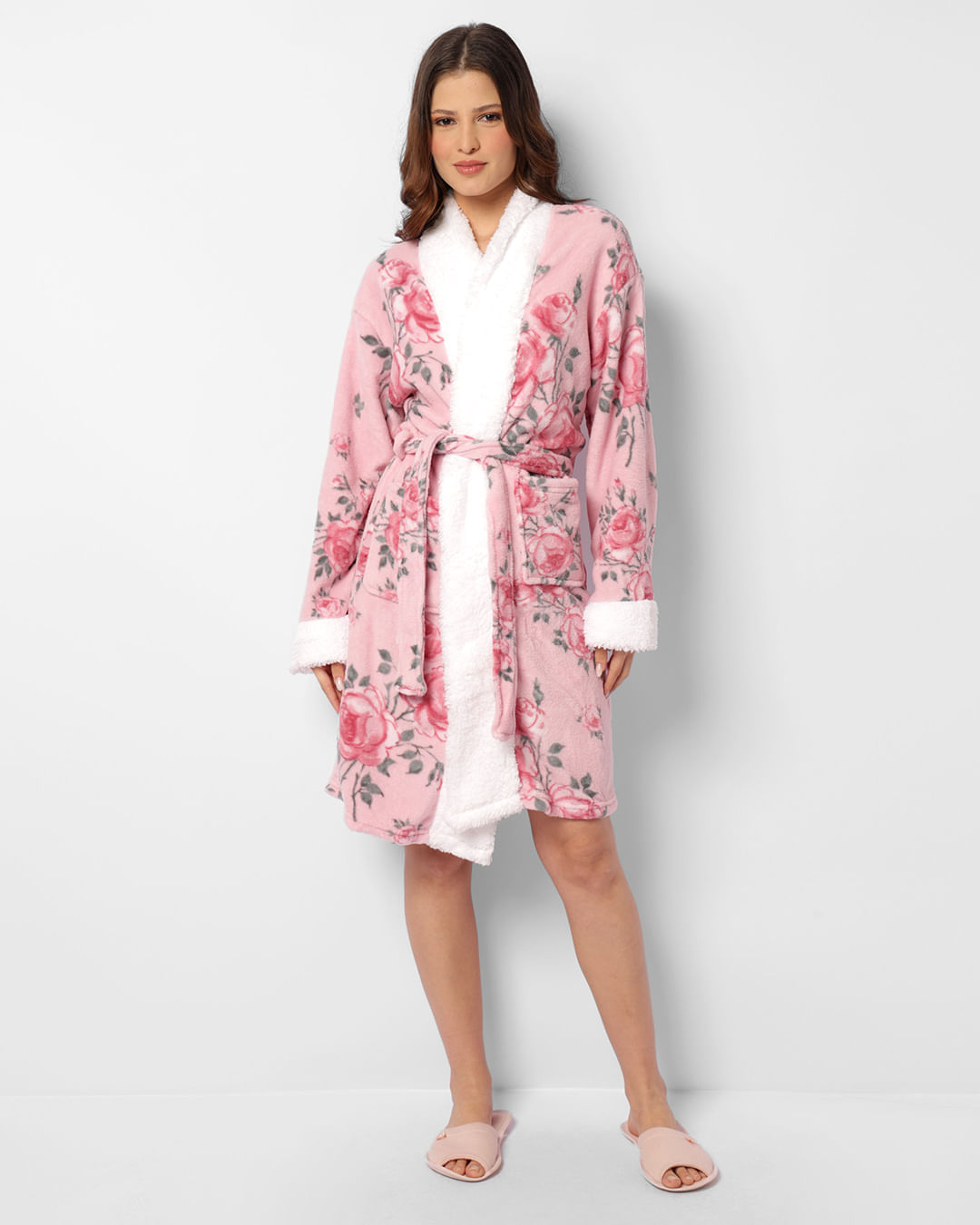 Roupao-Com-Sherpa-Estampa-Floral-Rosa---Rosa-Claro