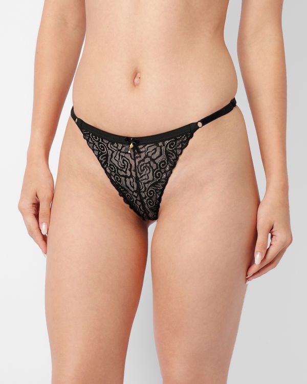 Calcinha Feminina String Renda Preta M