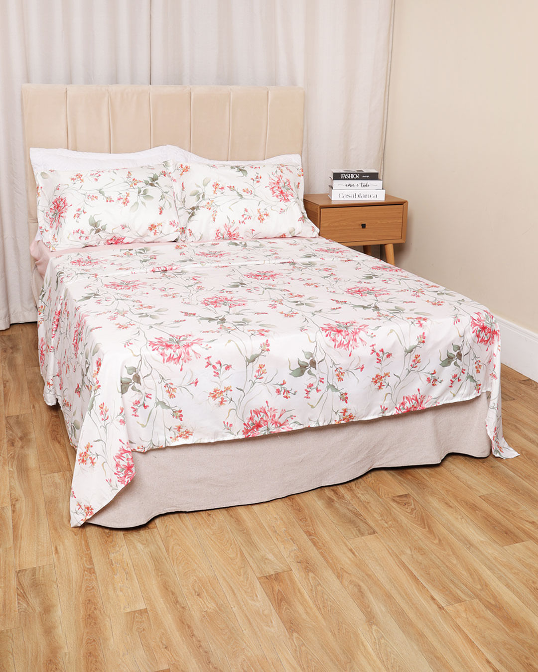 Jogo-De-Cama-Queen-Sakura-Floral-Vermelh---Vermelho-Medio