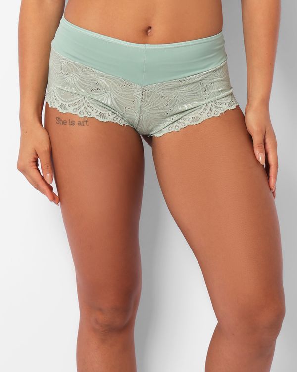Calcinha Feminina Caleçon Com Renda Verde G