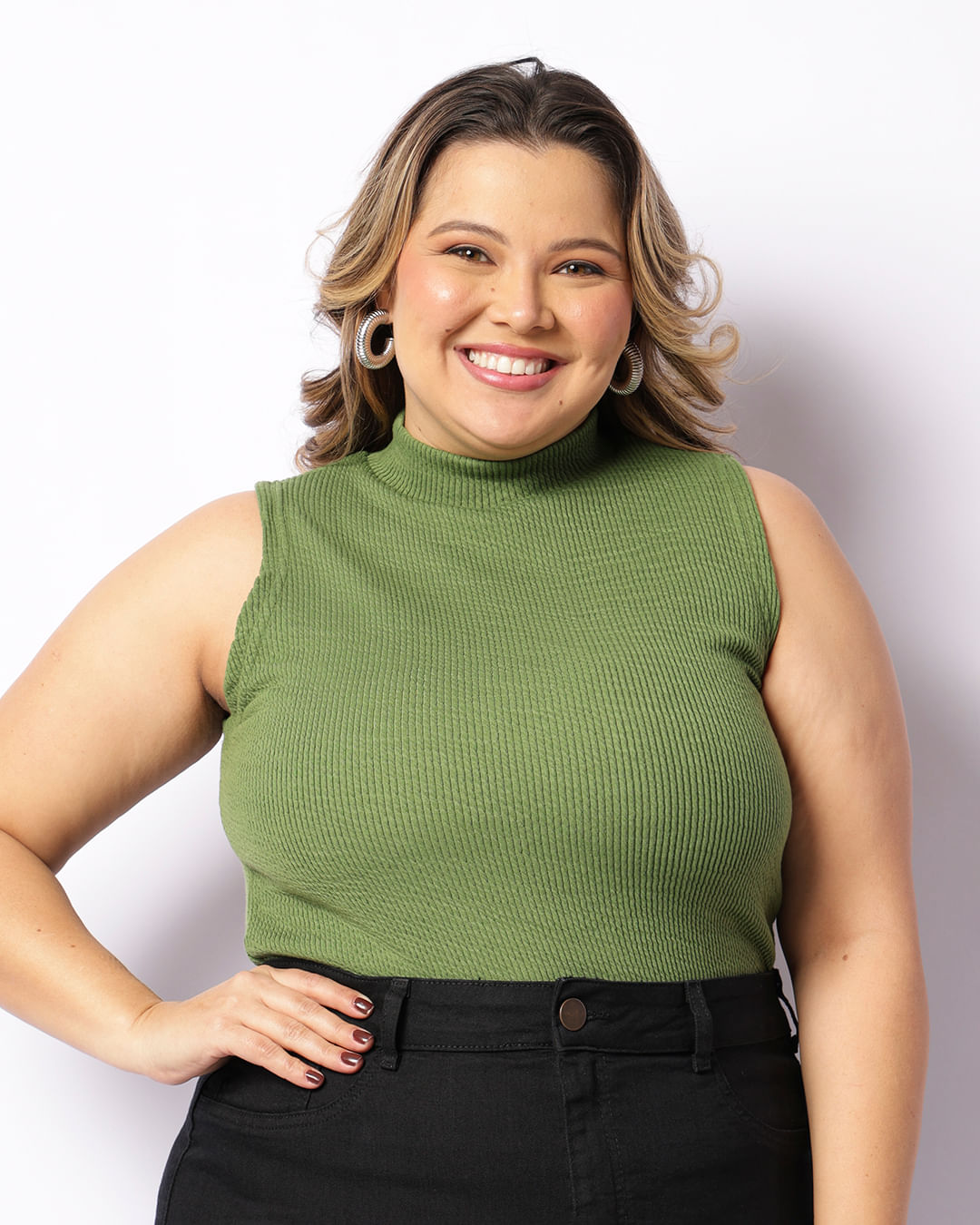 Regata-Gola-Alta-310960pl-Canelado-Ondas---Verde-Escuro