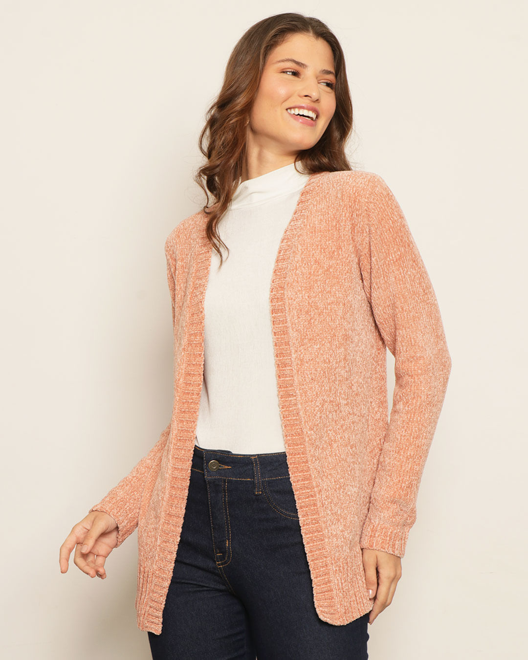 Cardigan-Chenille-C02 ---Rosa-Medio