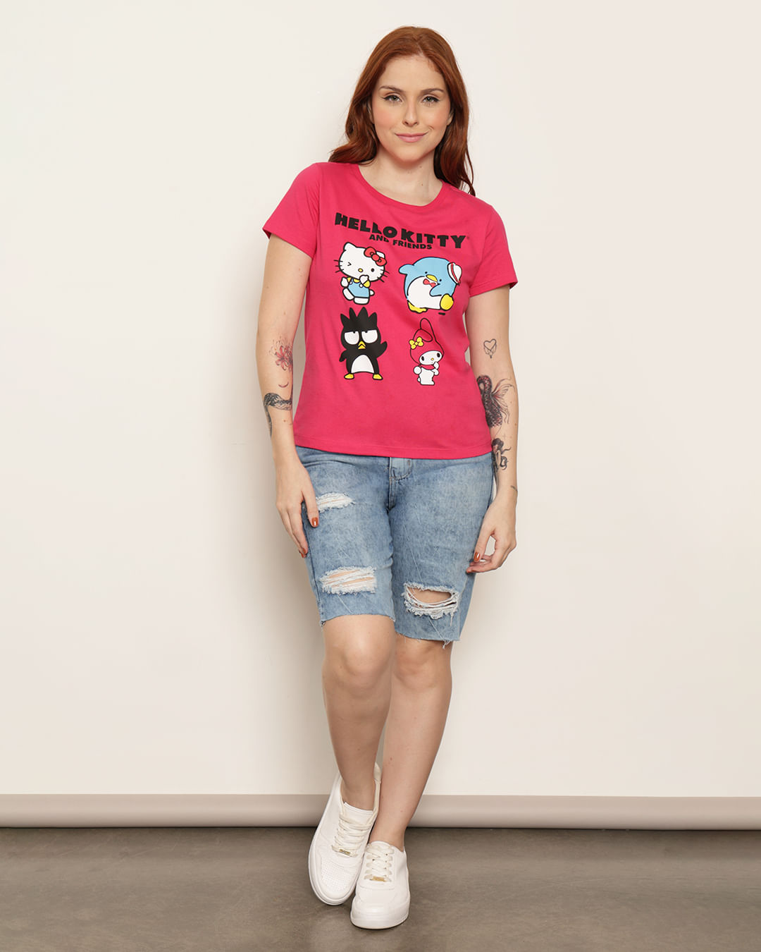Camiseta-0400576-Ros-Pgg-Hkitty-P01---Rosa-Escuro