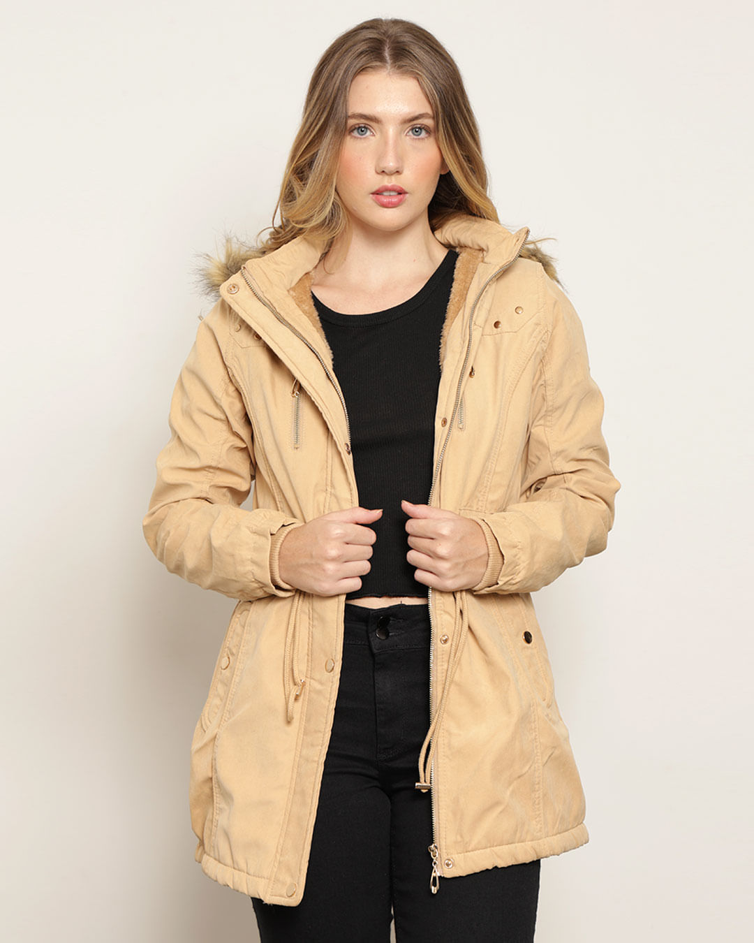 Parka-Com-Pelo-Sarja-Fem--Pfj01---Marrom-Claro